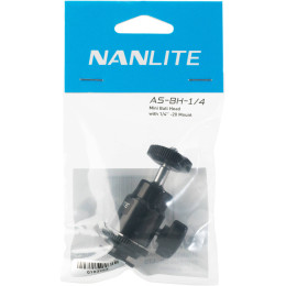 Шарова головка Nanlite Mini Ball Head with Hot Shoe Adapter and 1/4''-20 Mount (AS-BH-1/4)