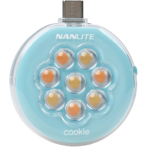 Портативна світлодіодна панель Nanlite cookie USB-C Mini Round LED (Cyan Blue) (COOKIE-CB)