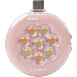 Портативна світлодіодна панель Nanlite cookie USB-C Mini Round LED (Coral Pink) (COOKIE-CP)