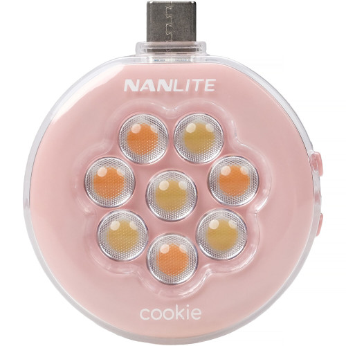 Портативна світлодіодна панель Nanlite cookie USB-C Mini Round LED (Coral Pink) (COOKIE-CP)