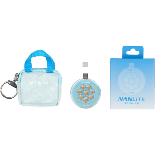Портативна світлодіодна панель Nanlite cookie USB-C Mini Round LED (Cyan Blue) (COOKIE-CB)