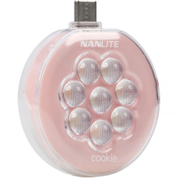 Портативна світлодіодна панель Nanlite cookie USB-C Mini Round LED (Coral Pink) (COOKIE-CP)