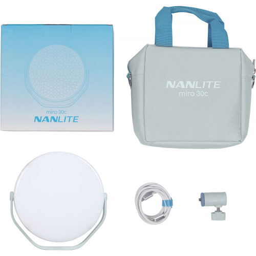 Студійне освітлення Nanlite miro 30c RGB Round LED Light Panel (Mint Blue) (MIRO-30C-MINTBLUE)
