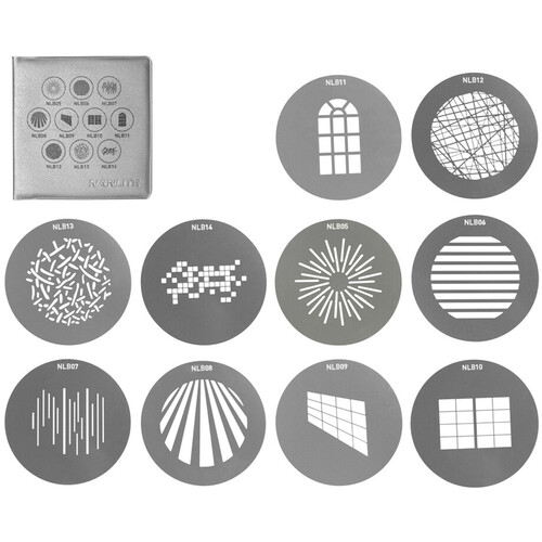 Набір гобо Nanlite Bowens Projection Attachment Gobo Set 1 (10 Gobos) (AS-GB-B-SET1)