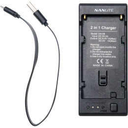 Зарядний пристрій Nanlite 2-in-1 Reciprical Battery Charger for NP-F-Style Batteries (CN-58)