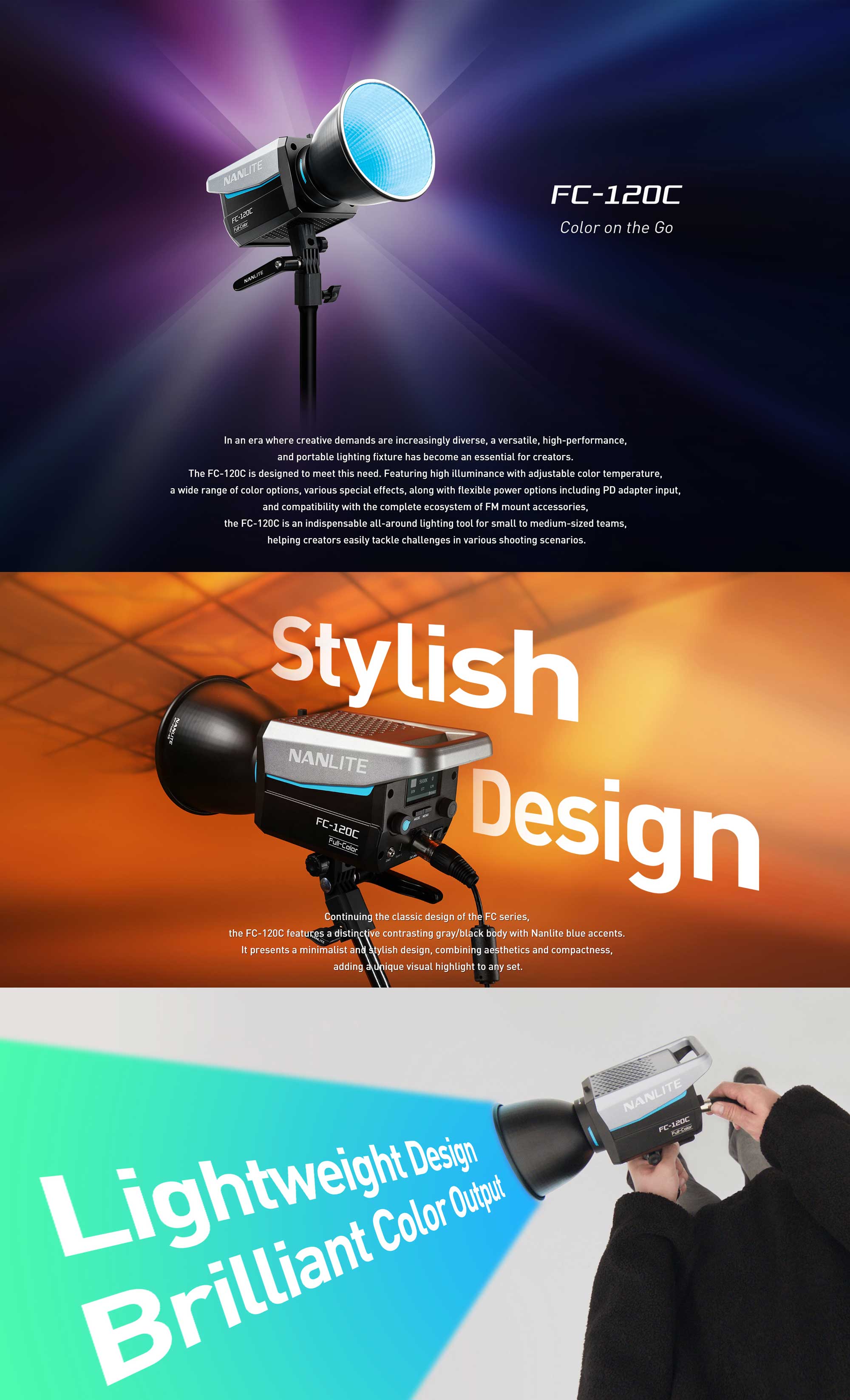 Студійне світло Nanlite FC-120C RGB LED Spotlight (FC120C)