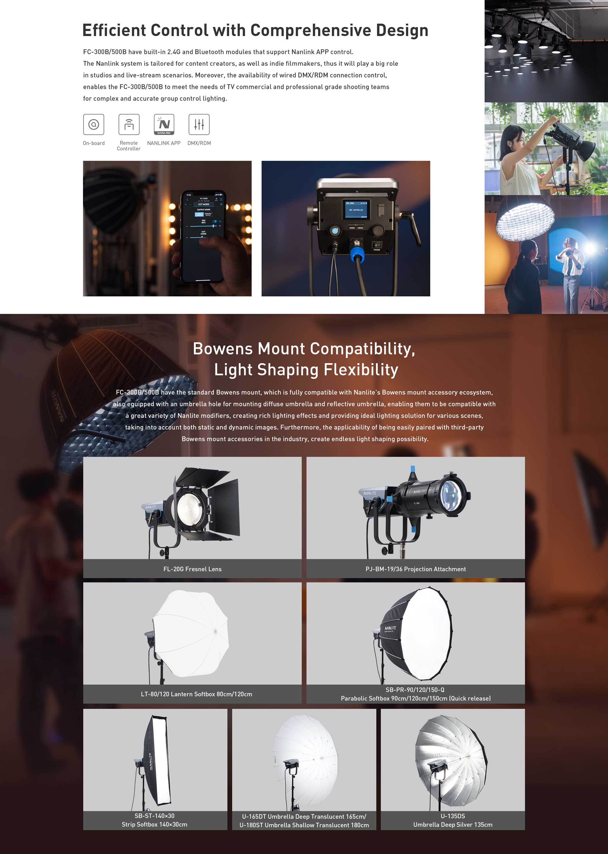 Студійне світло Nanlite FC-500B Bi-Color LED Spotlight (FC500B)