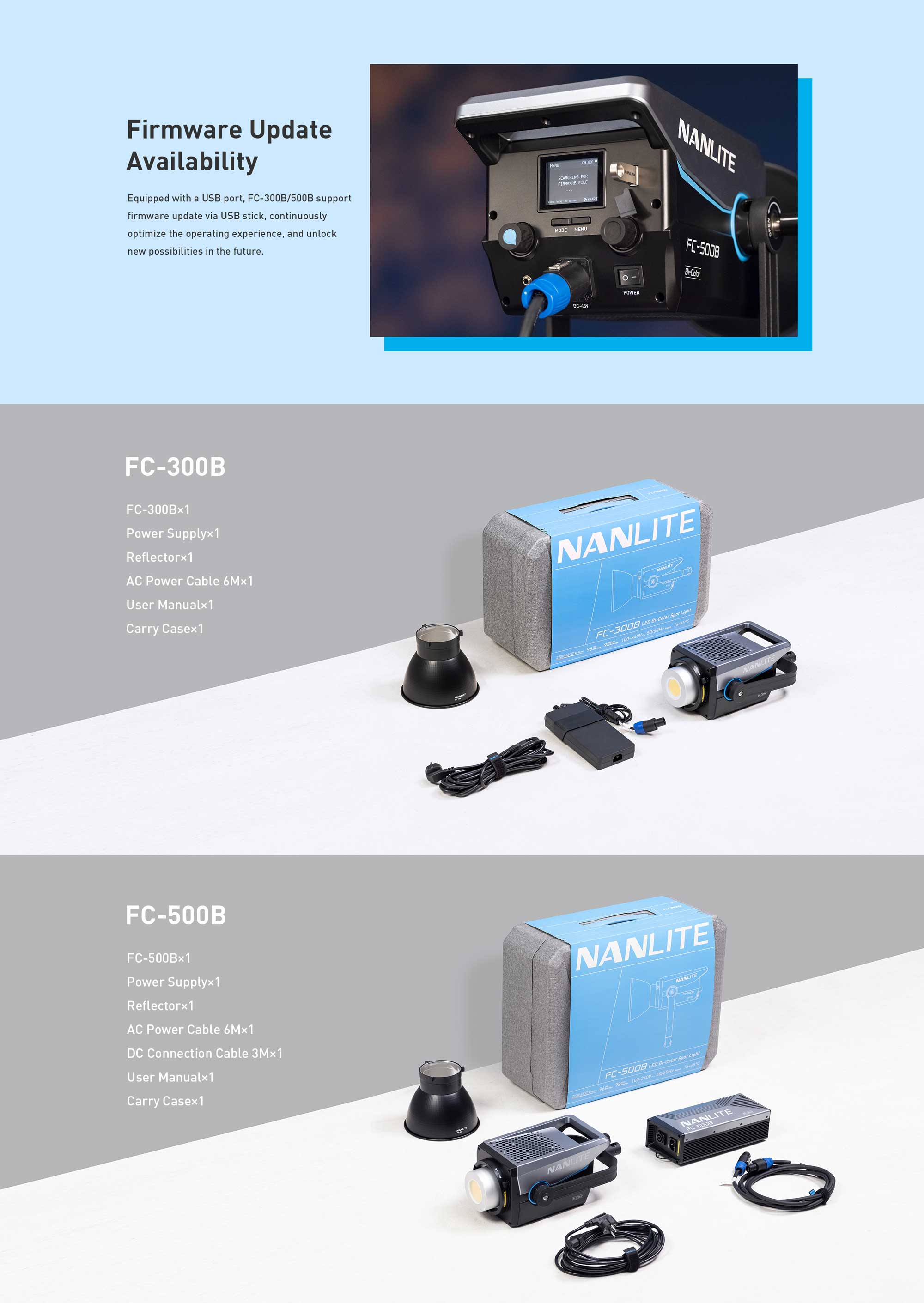 Студійне світло Nanlite FC-500B Bi-Color LED Spotlight (FC500B)
