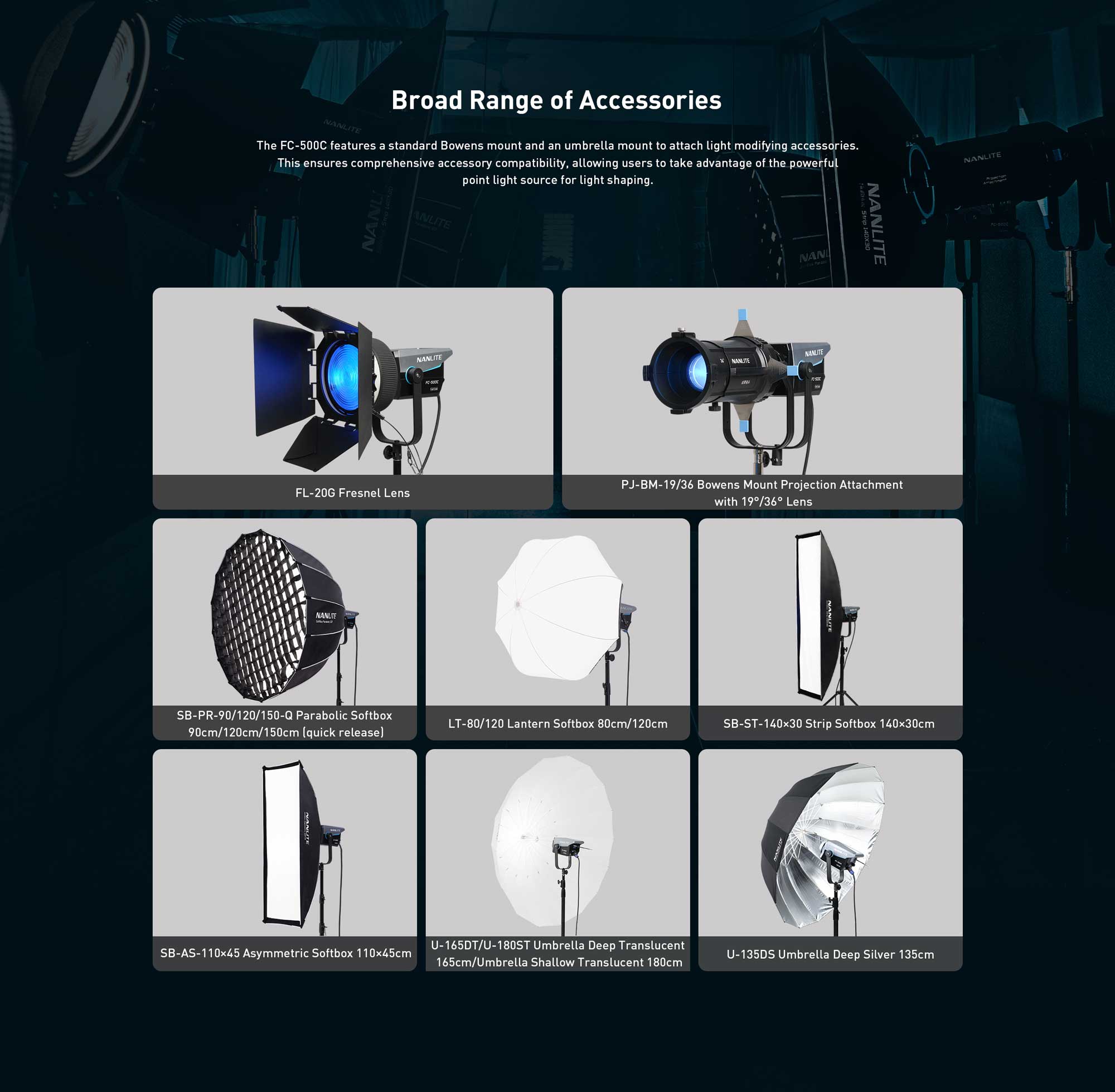 Студійне світло Nanlite FC-500C RGB LED Spotlight (FC500C)