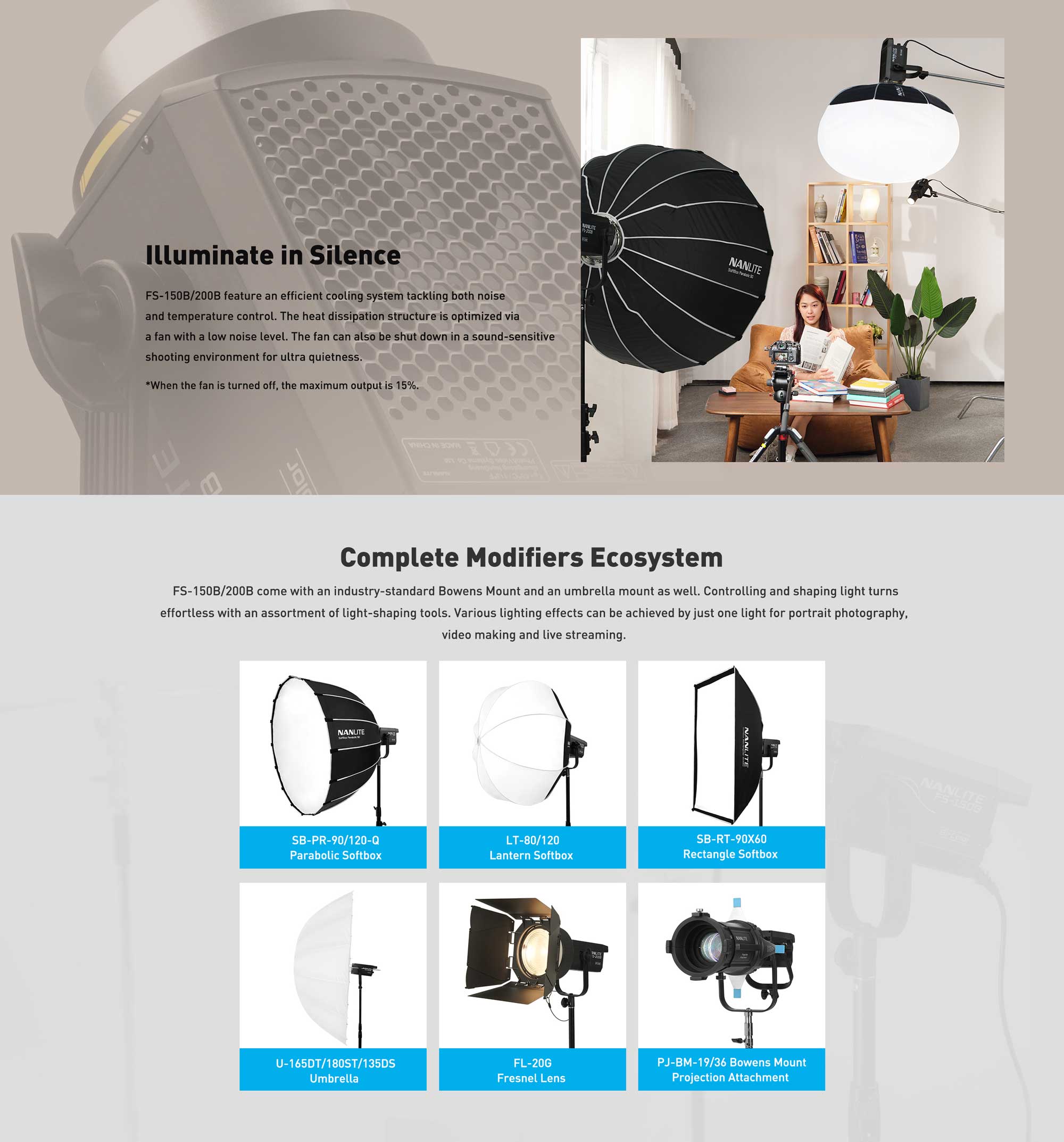 Студійне світло Nanlite FS-150B Bi-color LED Spot Light (FS-150B)