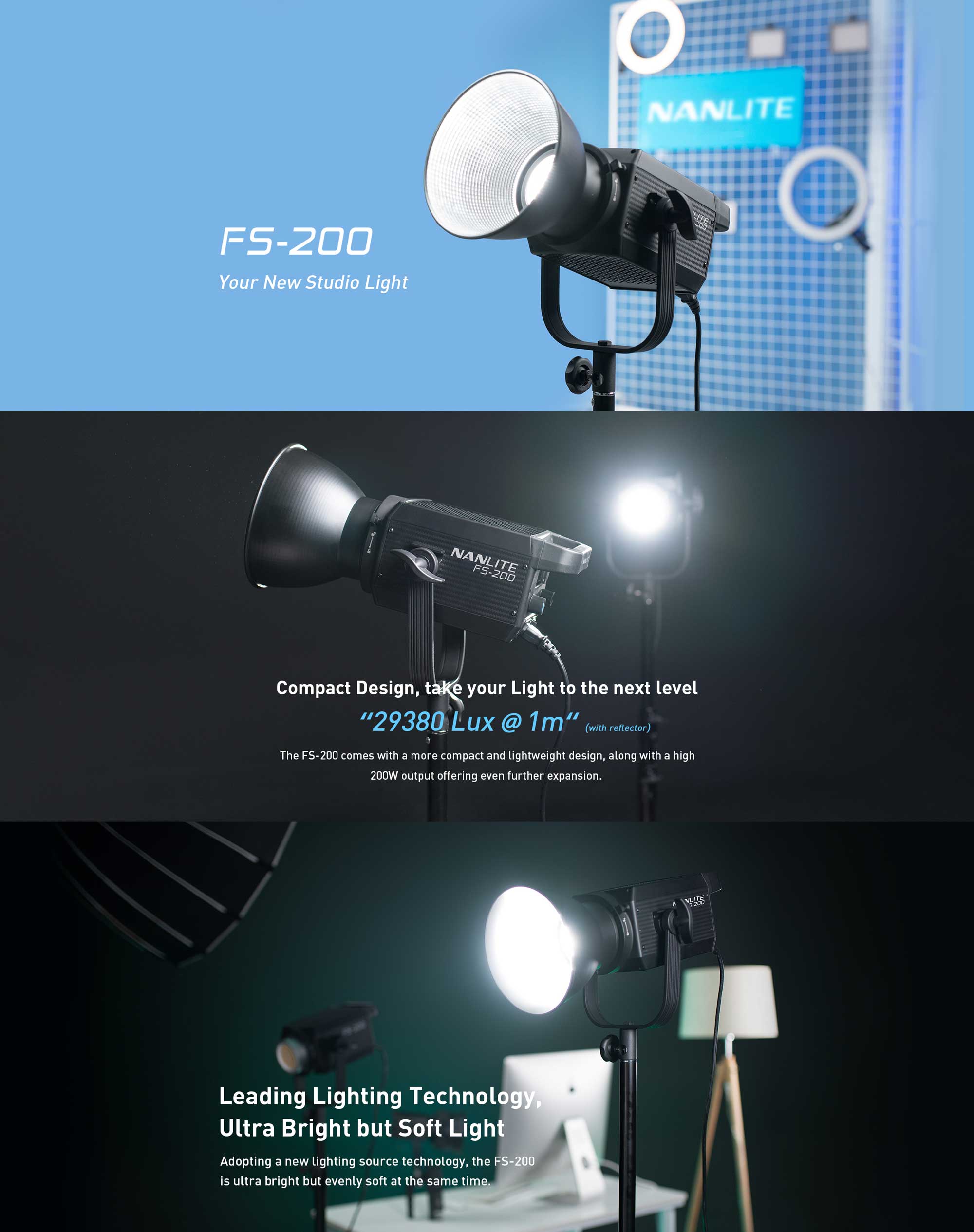 Студійне світло Nanlite FS-200 Daylight LED Spot Light (FS-200)