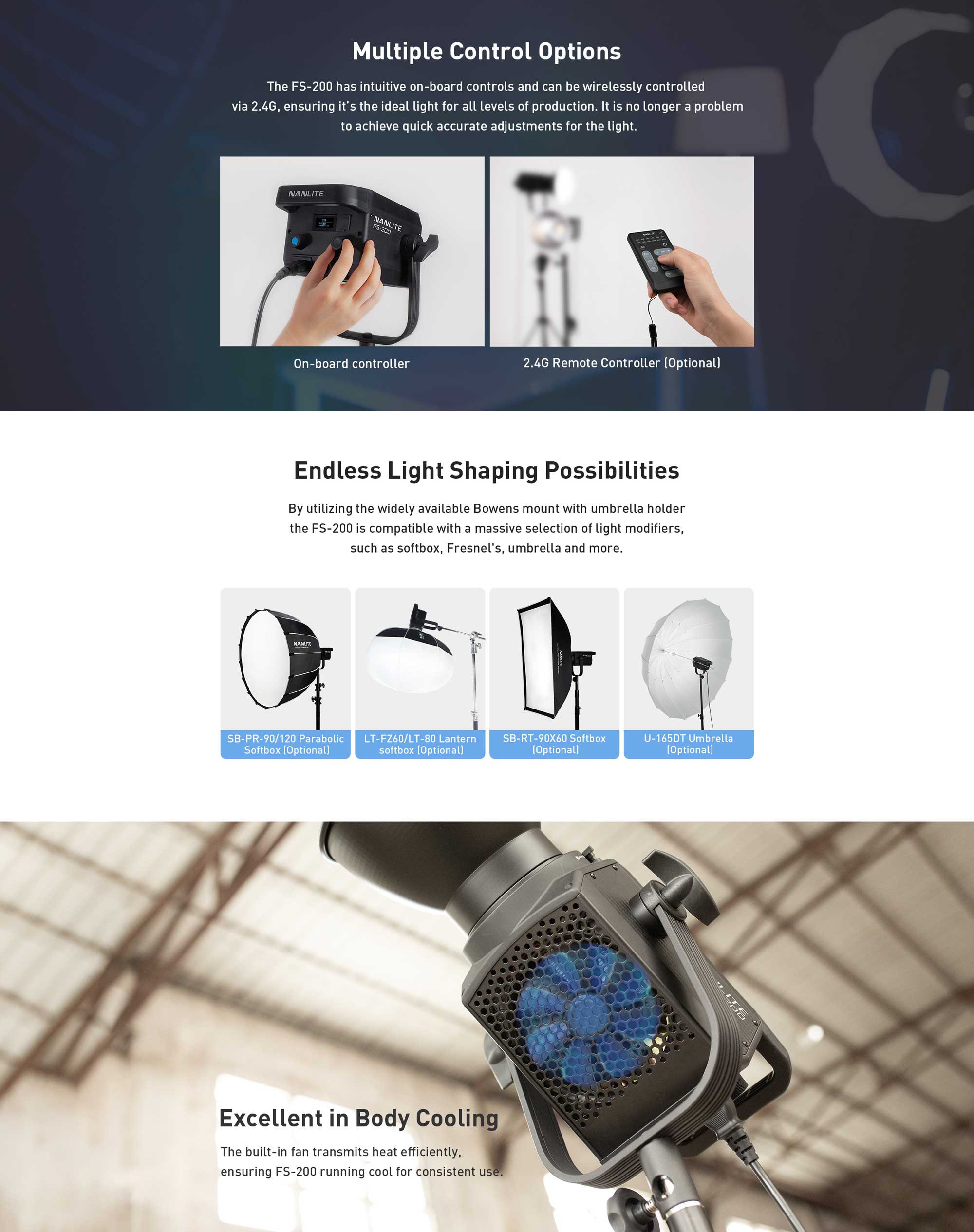 Студійне світло Nanlite FS-200 Daylight LED Spot Light (FS-200)