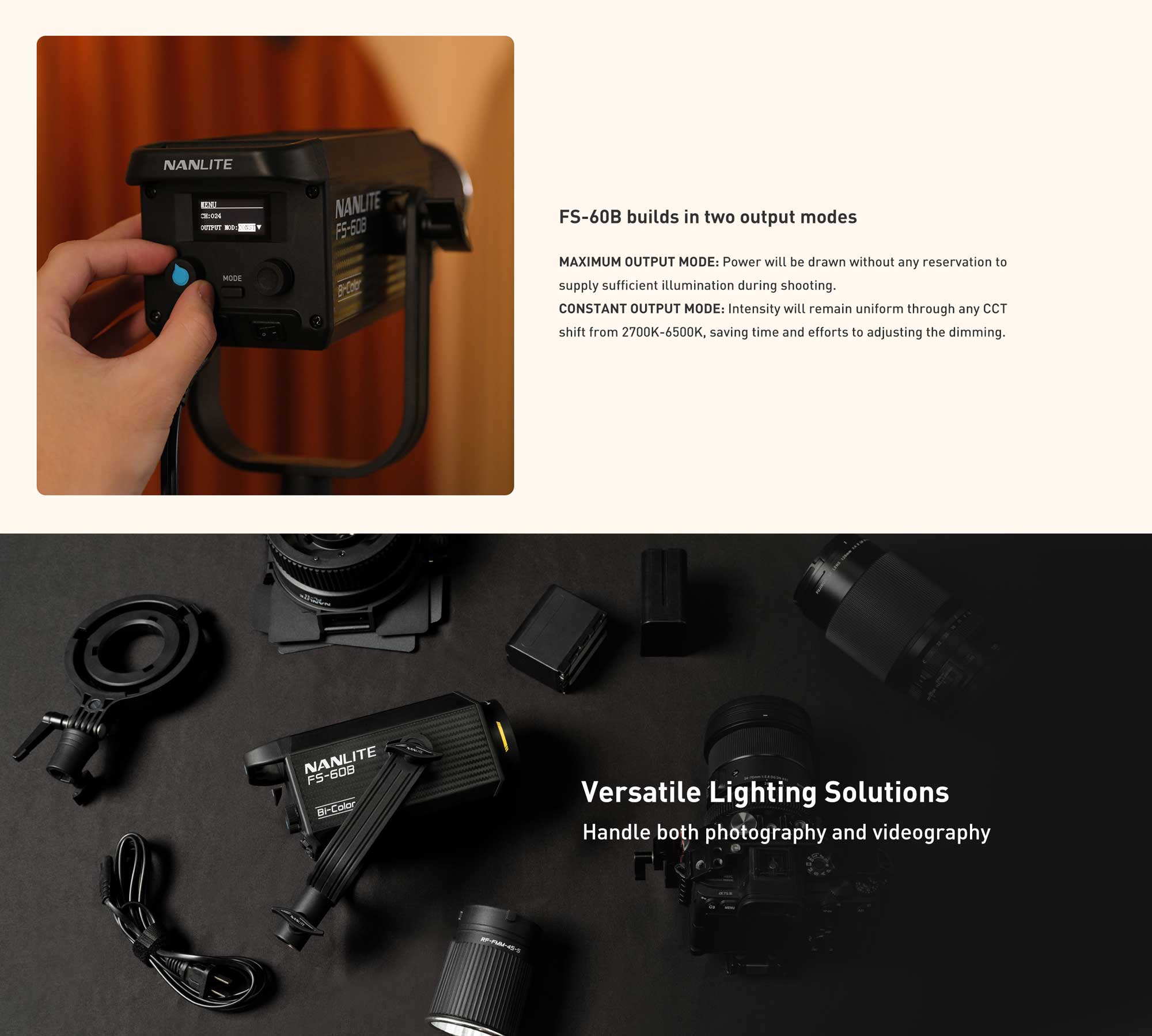 Nanlite FS-60B Bi-Color LED Spot Light (FS60B)