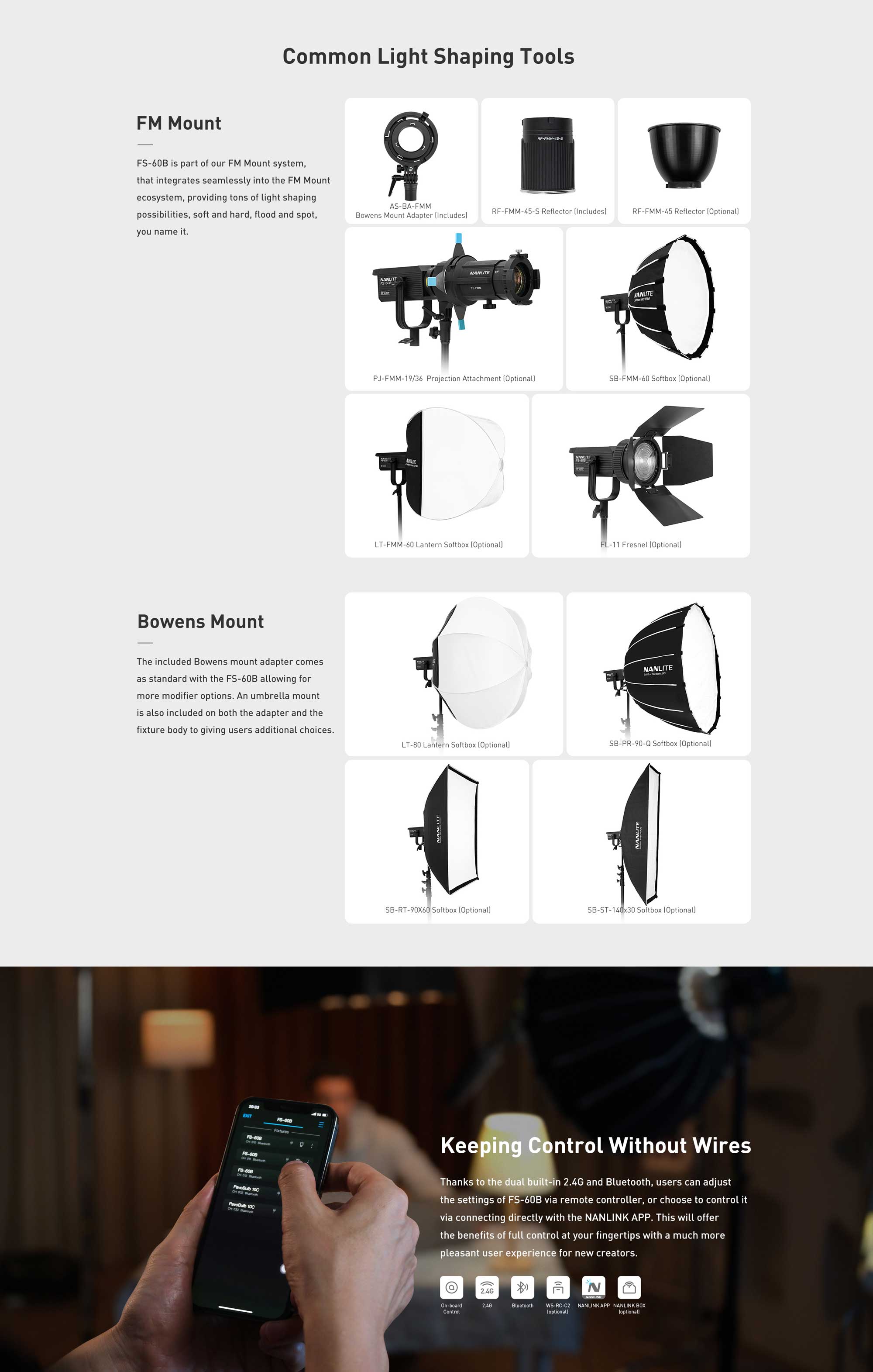Nanlite FS-60B Bi-Color LED Spot Light (FS60B)