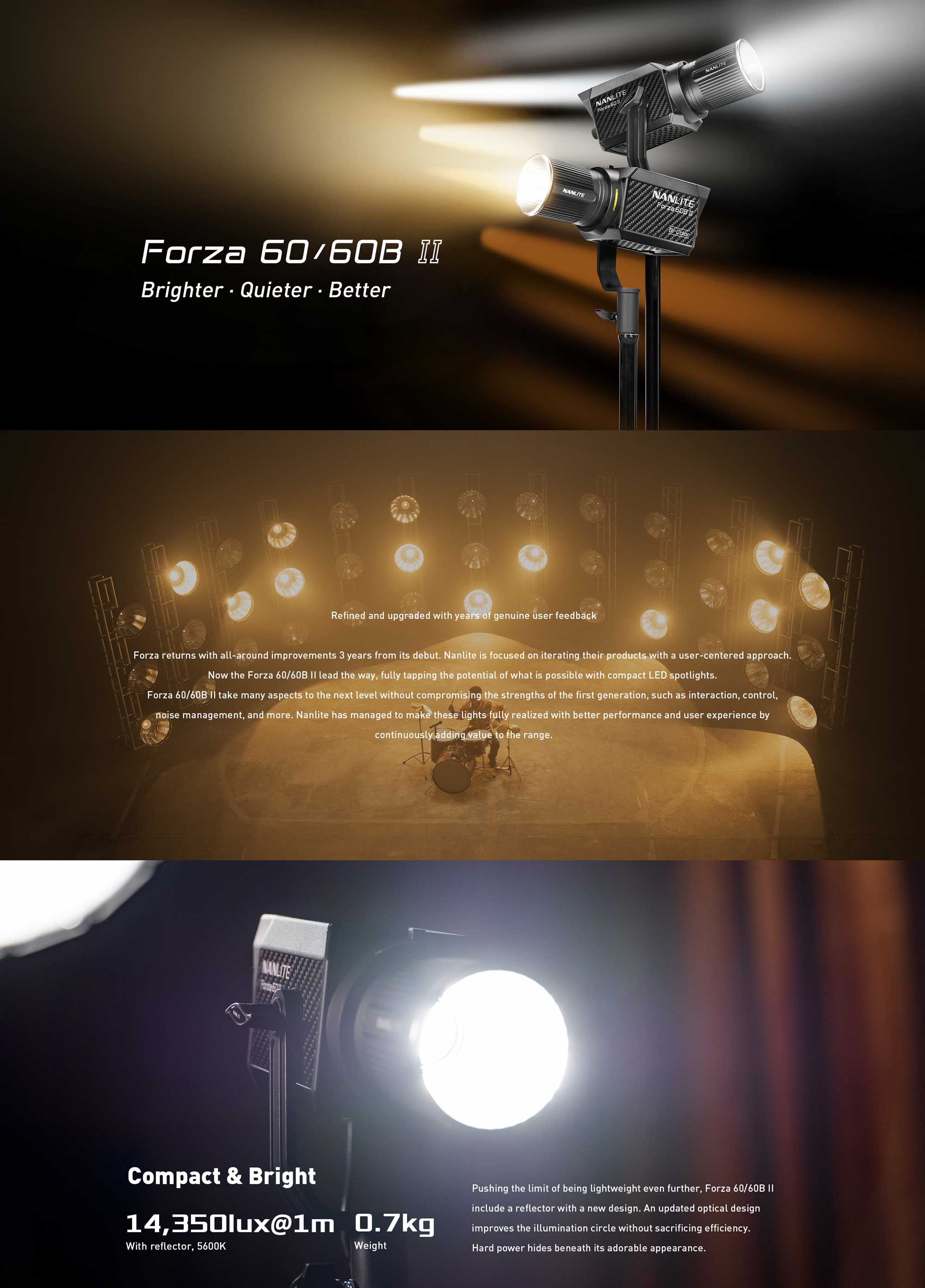 Студійне світло Nanlite Forza 60B II Bi-Color LED Monolight (FORZA60BII)