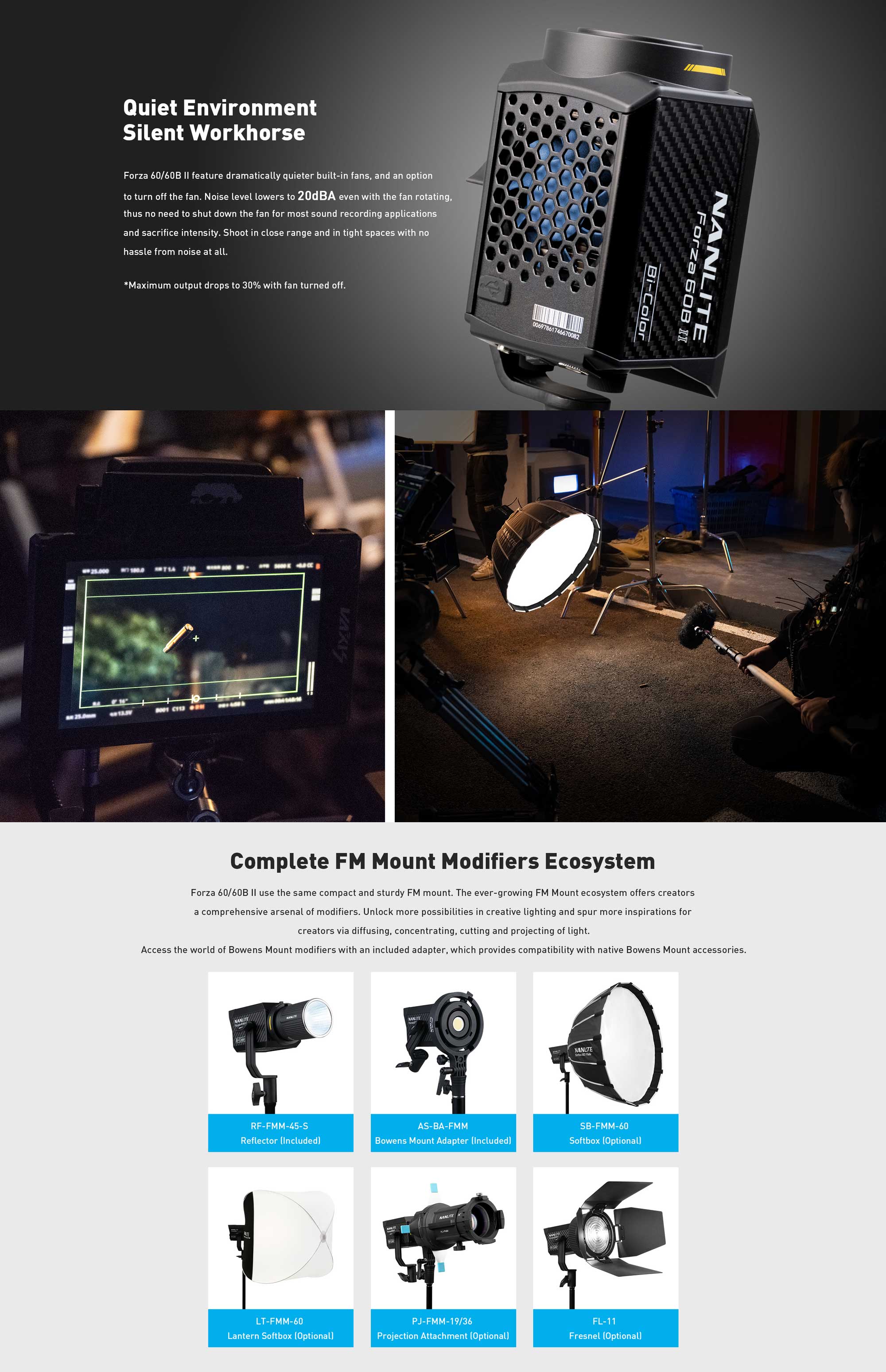 Студійне світло Nanlite Forza 60B II Bi-Color LED Monolight (FORZA60BII)