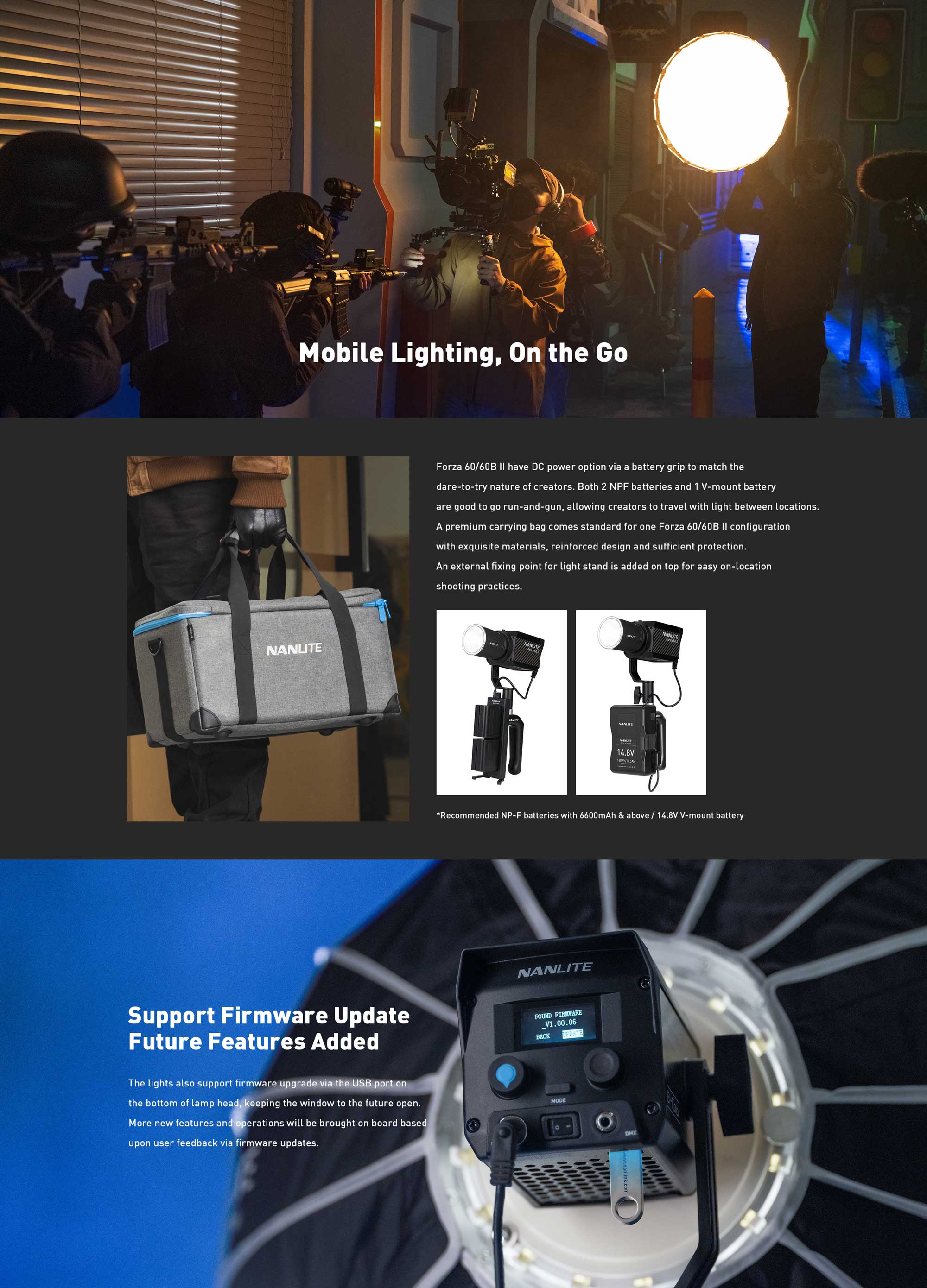 Студійне світло Nanlite Forza 60B II Bi-Color LED Monolight (FORZA60BII)