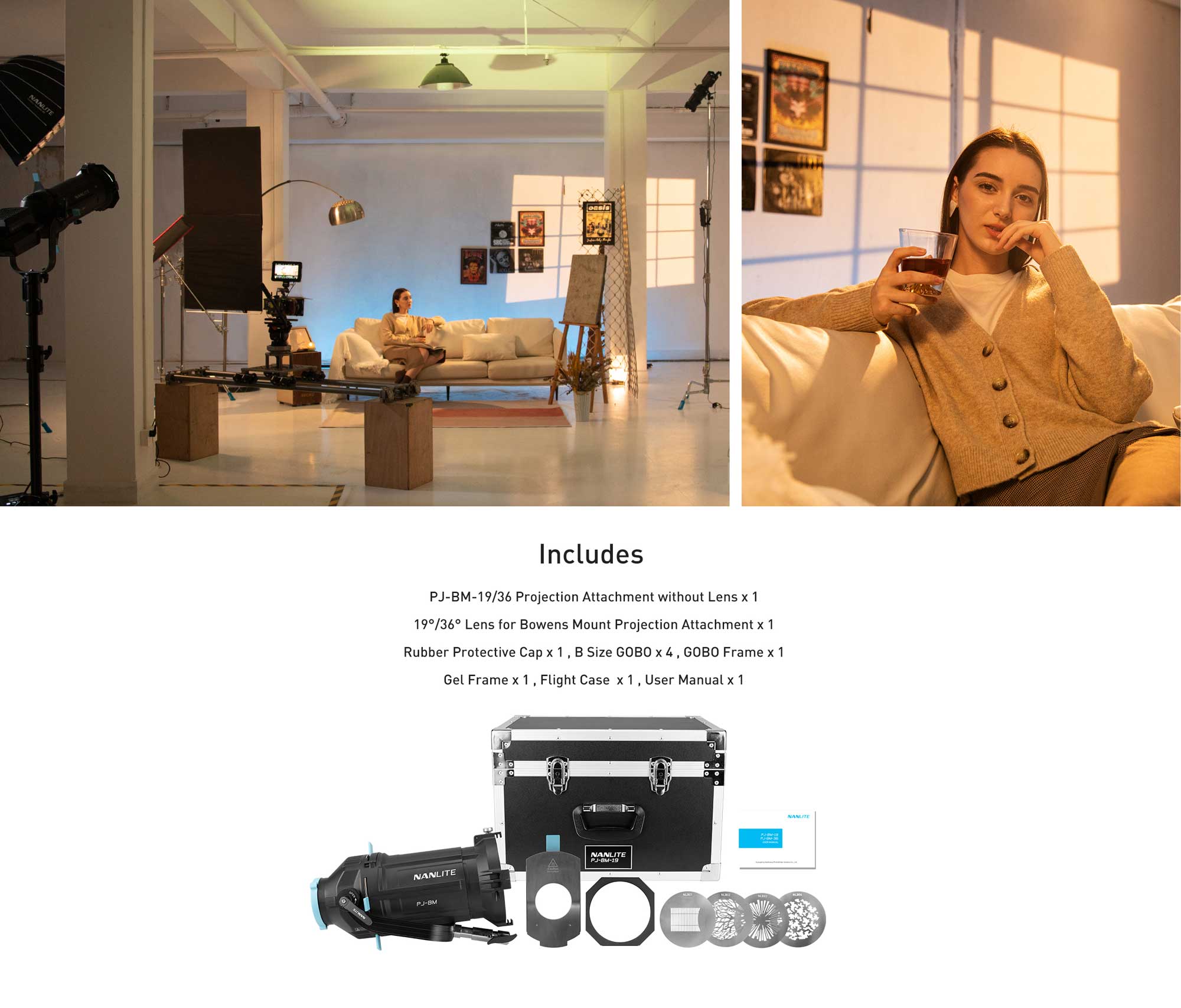 Проекційна насадка Nanlite Projection Attachment for Bowens Mount with 36° Lens (PJ-BM-36)
