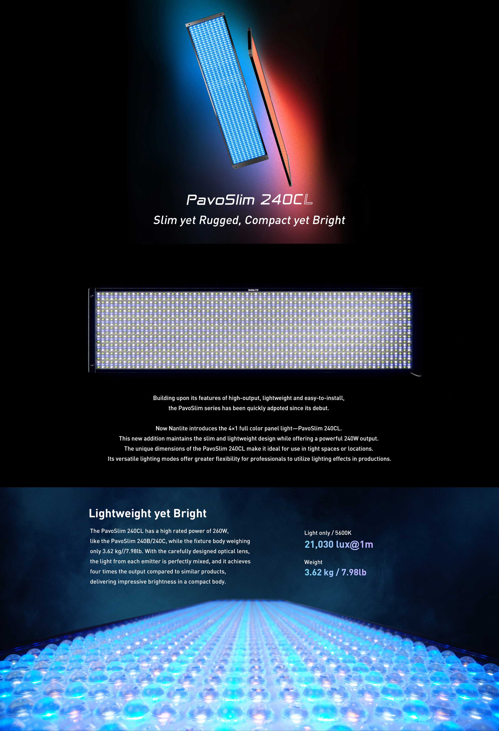 Світлодіодна панель Nanlite PavoSlim 240CL RGB LED Panel with Quick-Open Softbox (PS240CL)