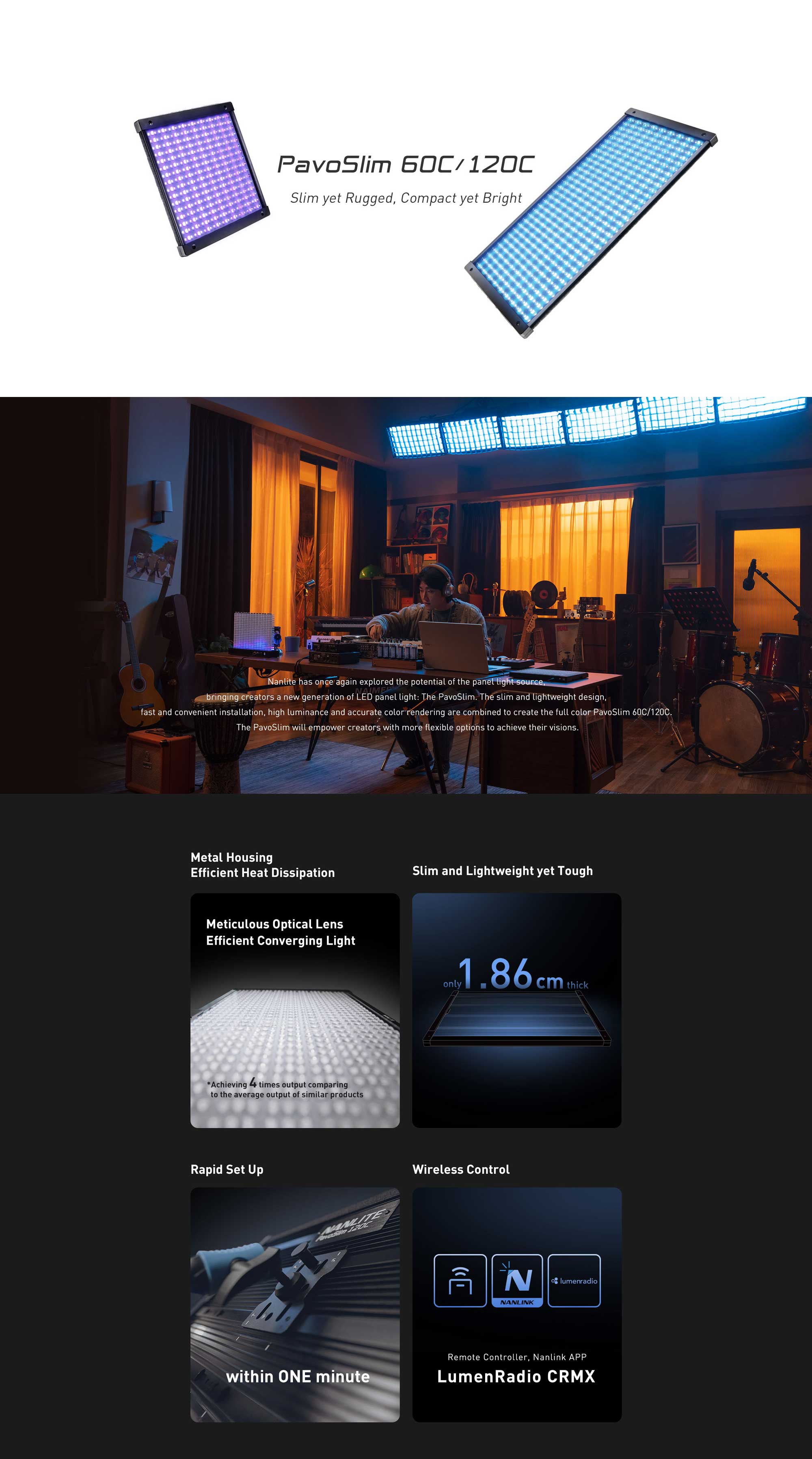 Світлодіодна панель Nanlite PavoSlim 120C RGB LED Panel with Quick-Open Softbox (PS120C)