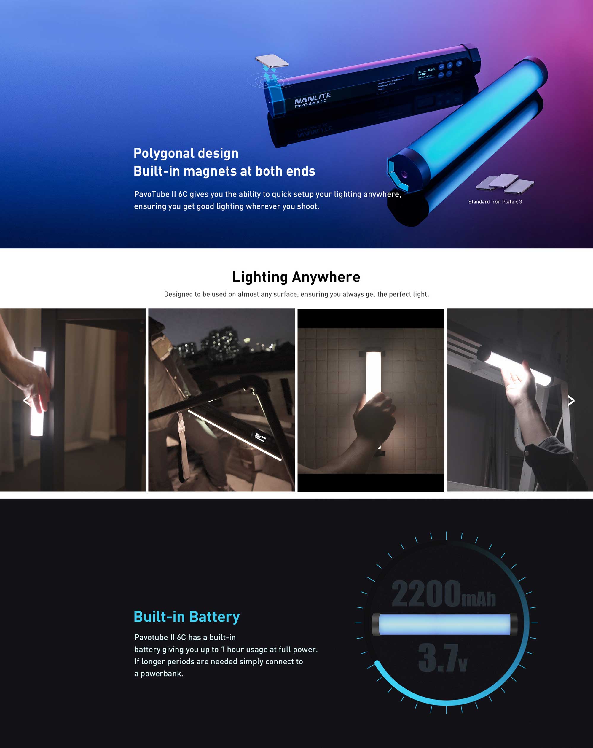 Nanlite PavoTube II 6C RGB LED Tube Light (15-2017)