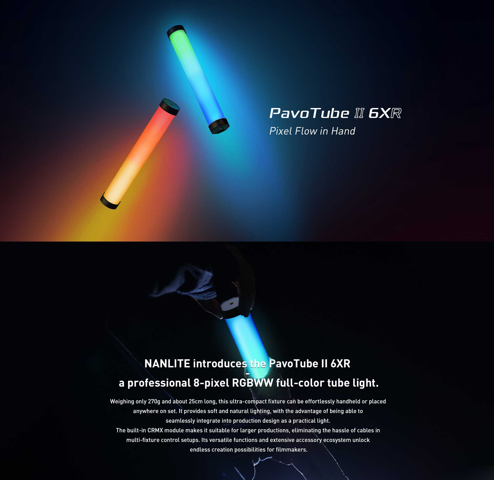 Cвітлодіодна трубка Nanlite PavoTube II 6XR RGB LED Pixel Tube Light 8 KIT (PT6XR8KIT)