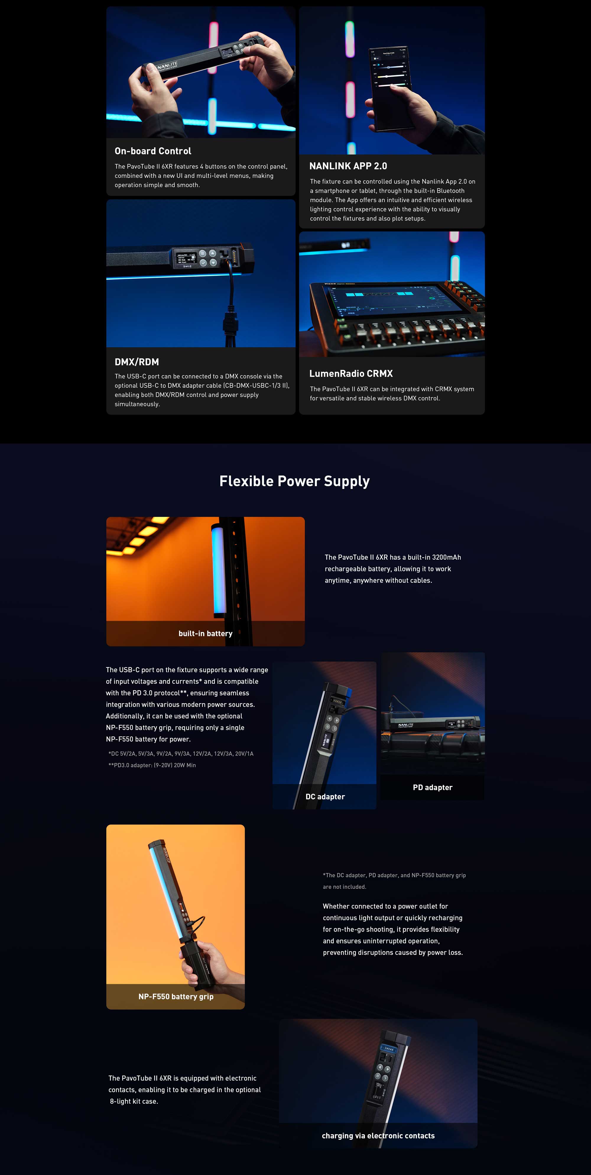 Cвітлодіодна трубка Nanlite PavoTube II 6XR RGB LED Pixel Tube Light 8 KIT (PT6XR8KIT)