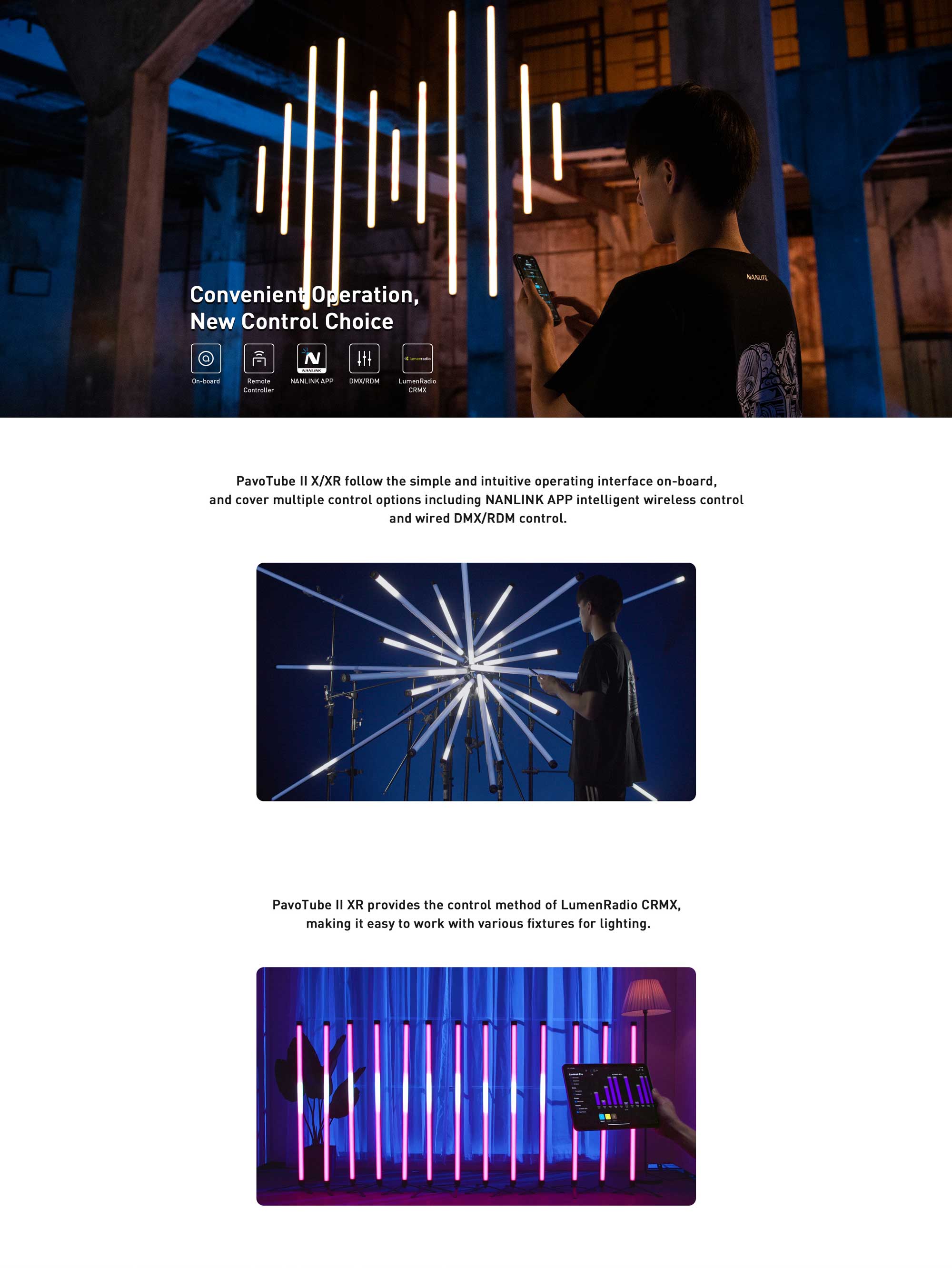 Cвітлодіодна трубка Nanlite PavoTube II 15XR RGB LED Pixel Tube Light 1 KIT (PT15XR)