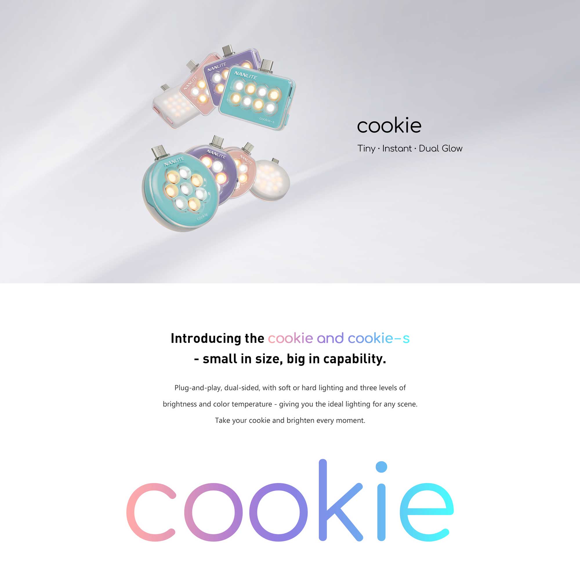 Портативна світлодіодна панель Nanlite cookie USB-C Mini Round LED (Lavender) (COOKIE-LD)
